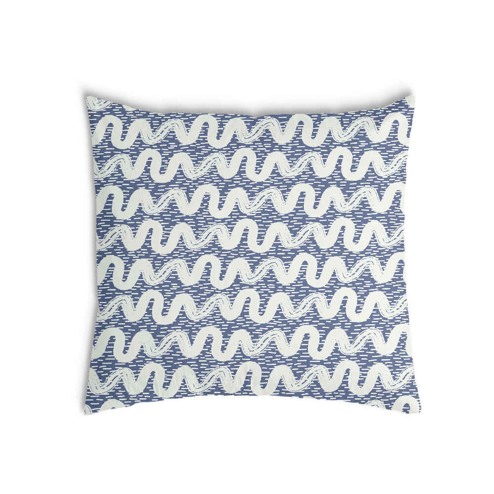 Almohada de salud azul con ondas blancas