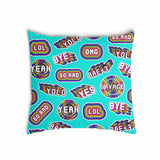 Almohada de salud turquesa con frases