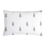Almohada de salud blanca con abetos grises
