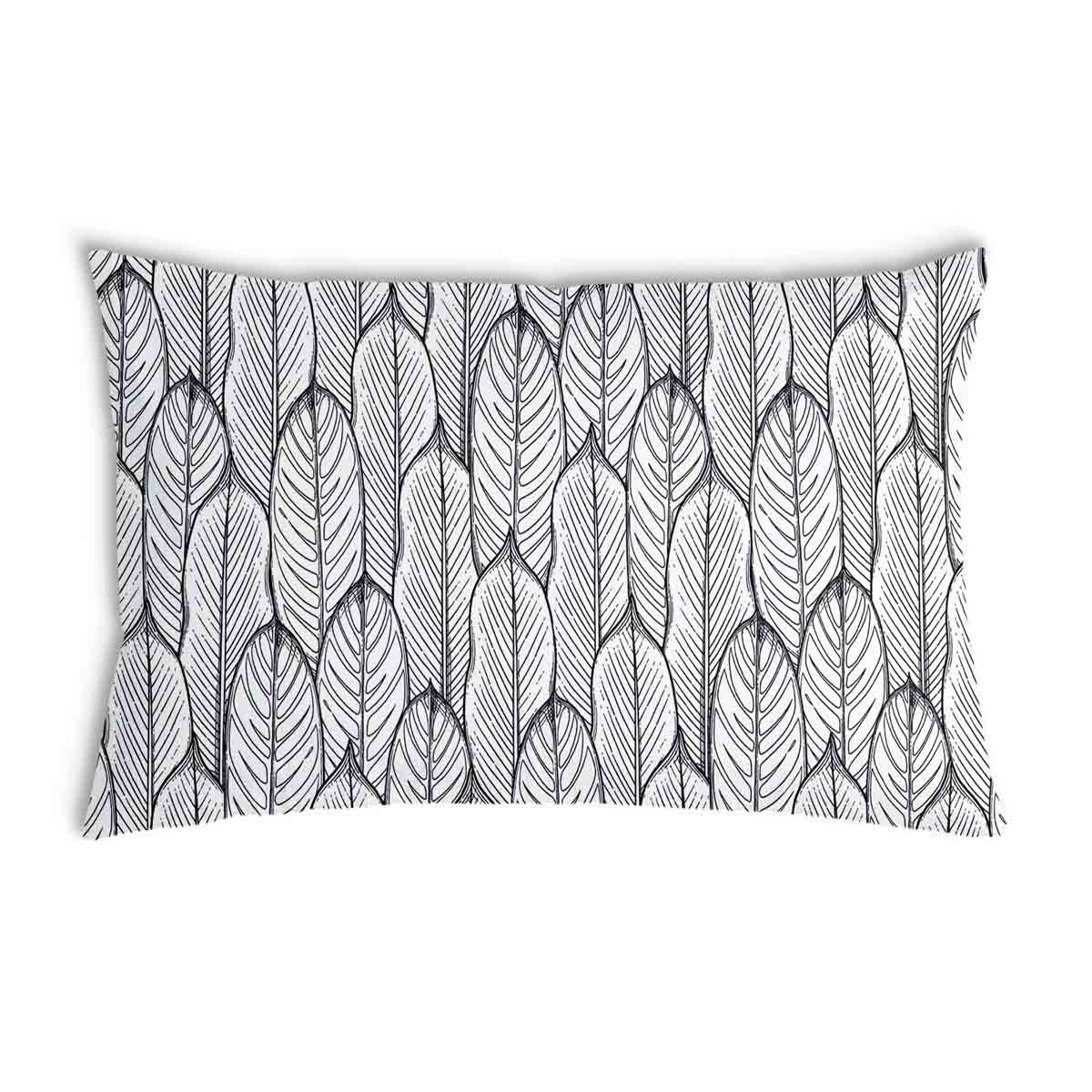 Almohada de salud gris con hojas de arce