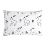 Almohada de salud blanca con ciervo