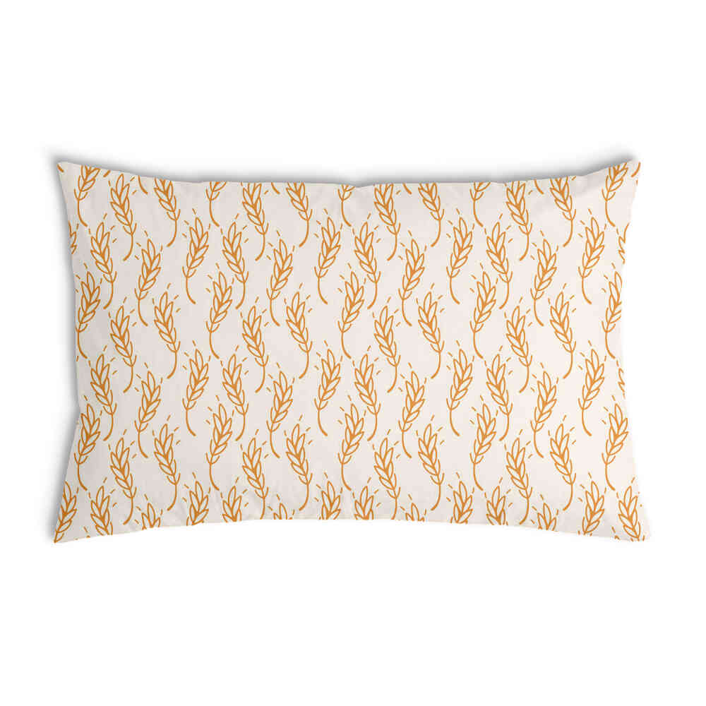 Almohada de salud blanca con trigo amarillo