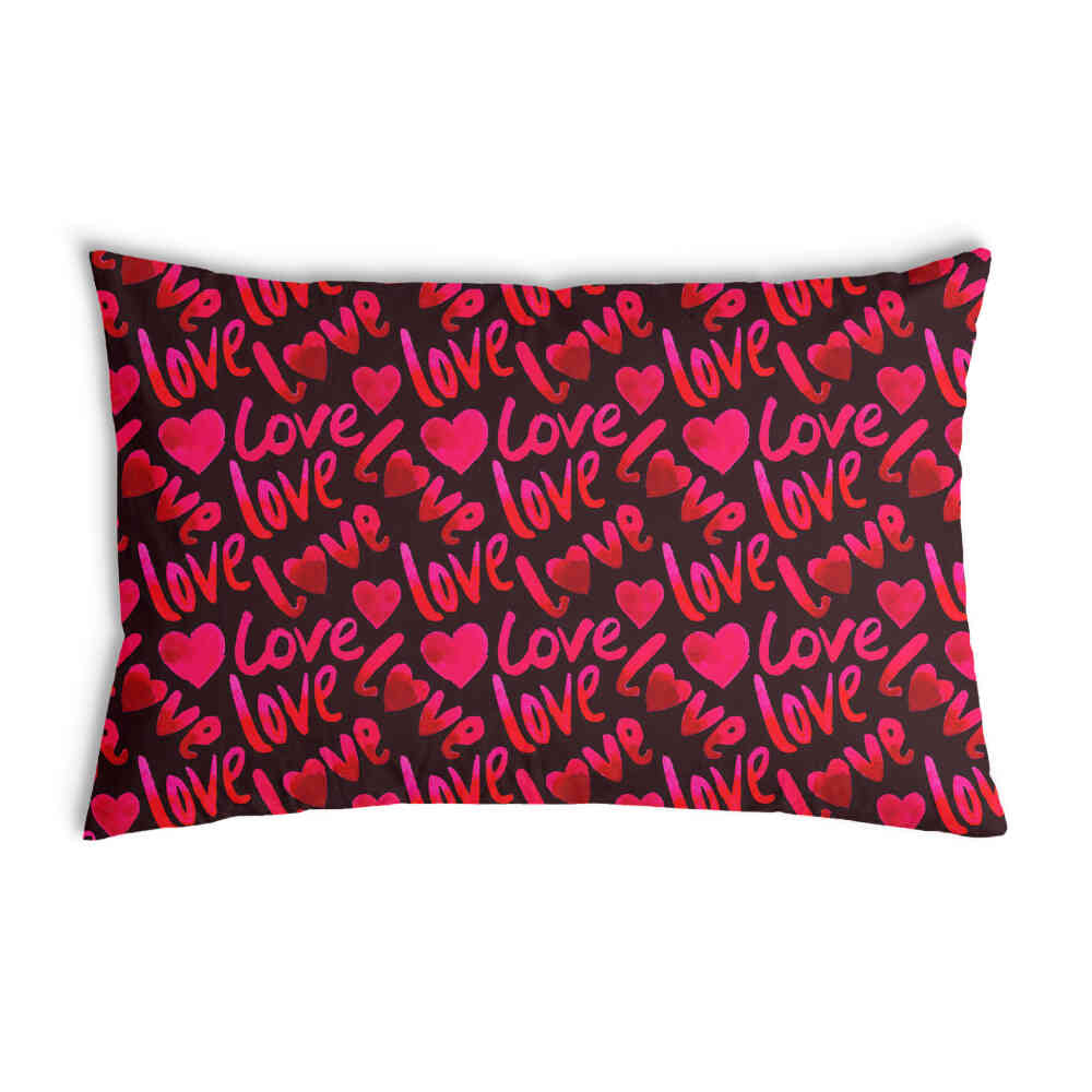 Almohada de salud negra con inscripción Love