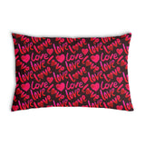 Almohada de salud negra con inscripción Love