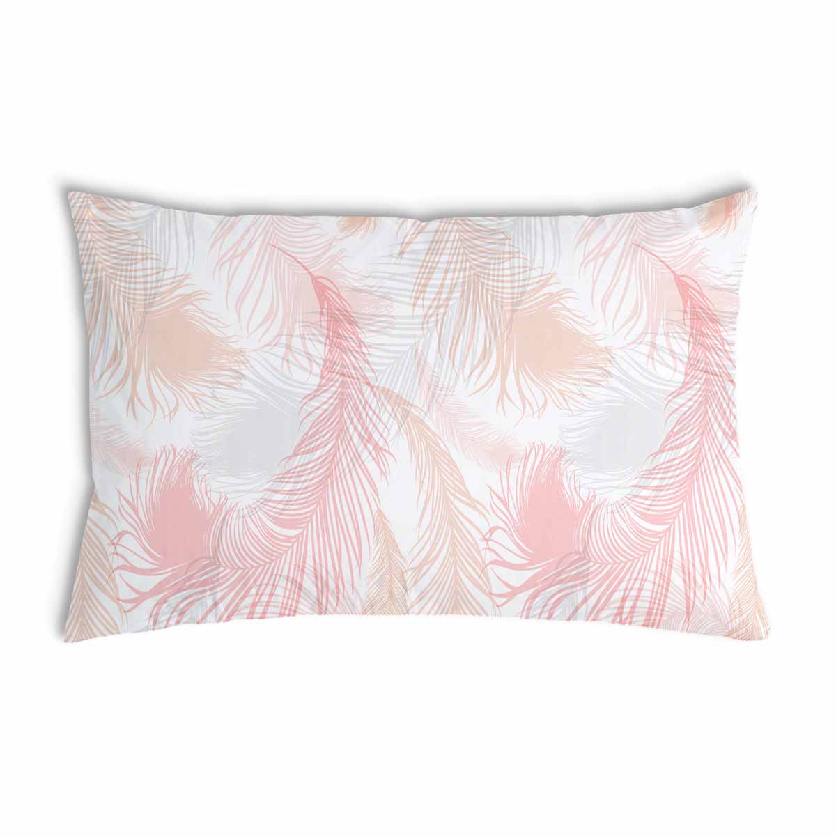Almohada de salud blanca con plumas rosas