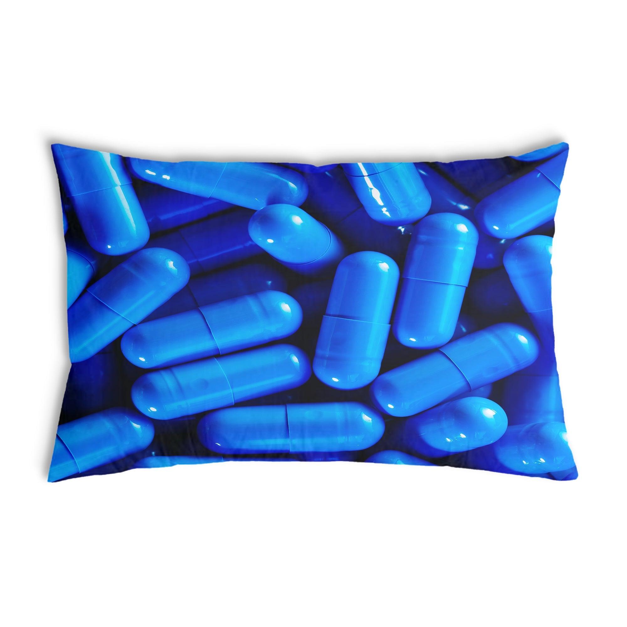 Almohada de salud azul tabletas