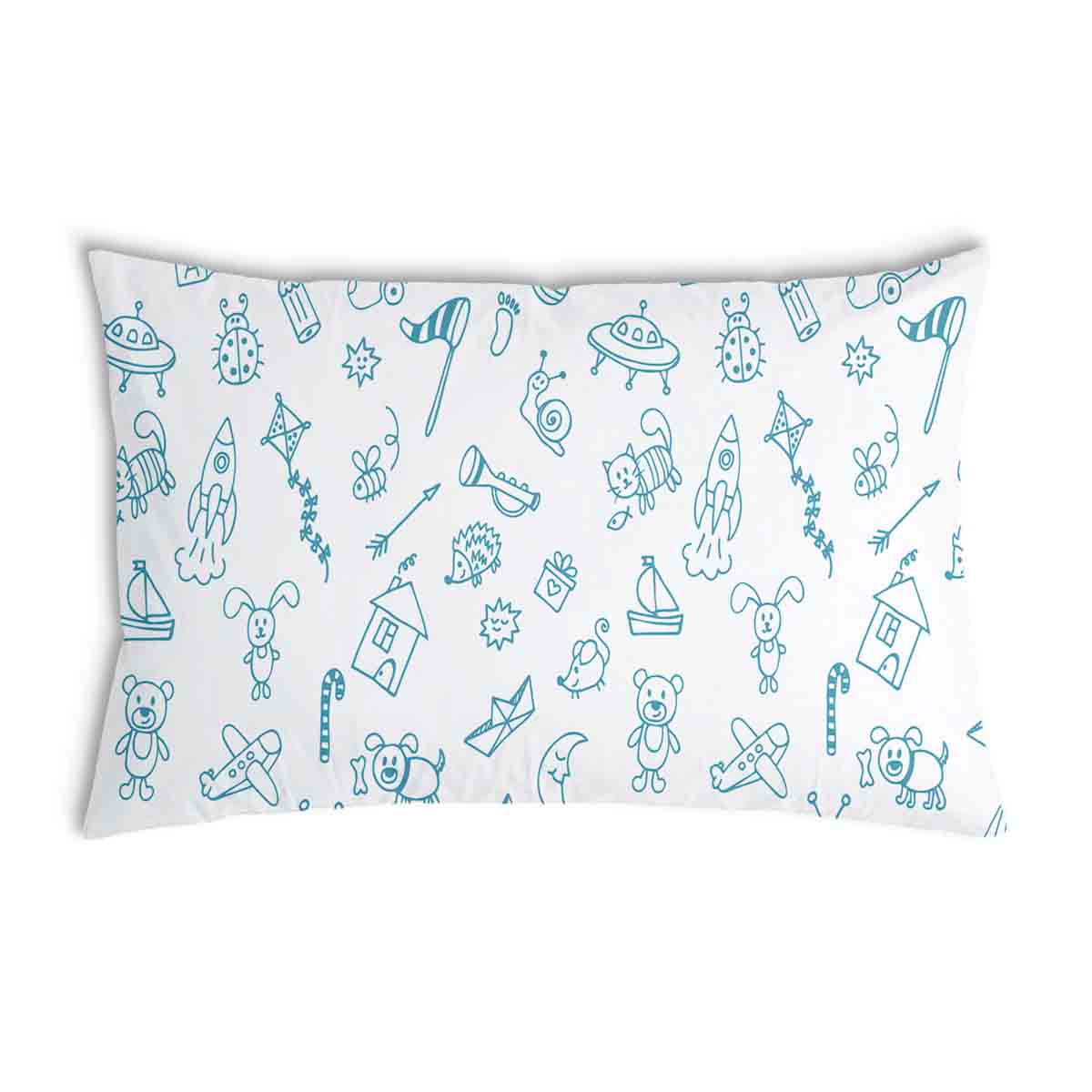 Almohada de salud blanca con juguetes