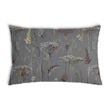 Almohada de salud gris con plantas doradas