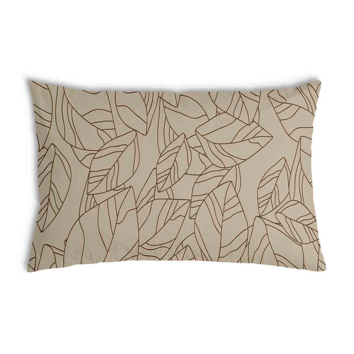Almohada de salud beige con forma de hoja negra