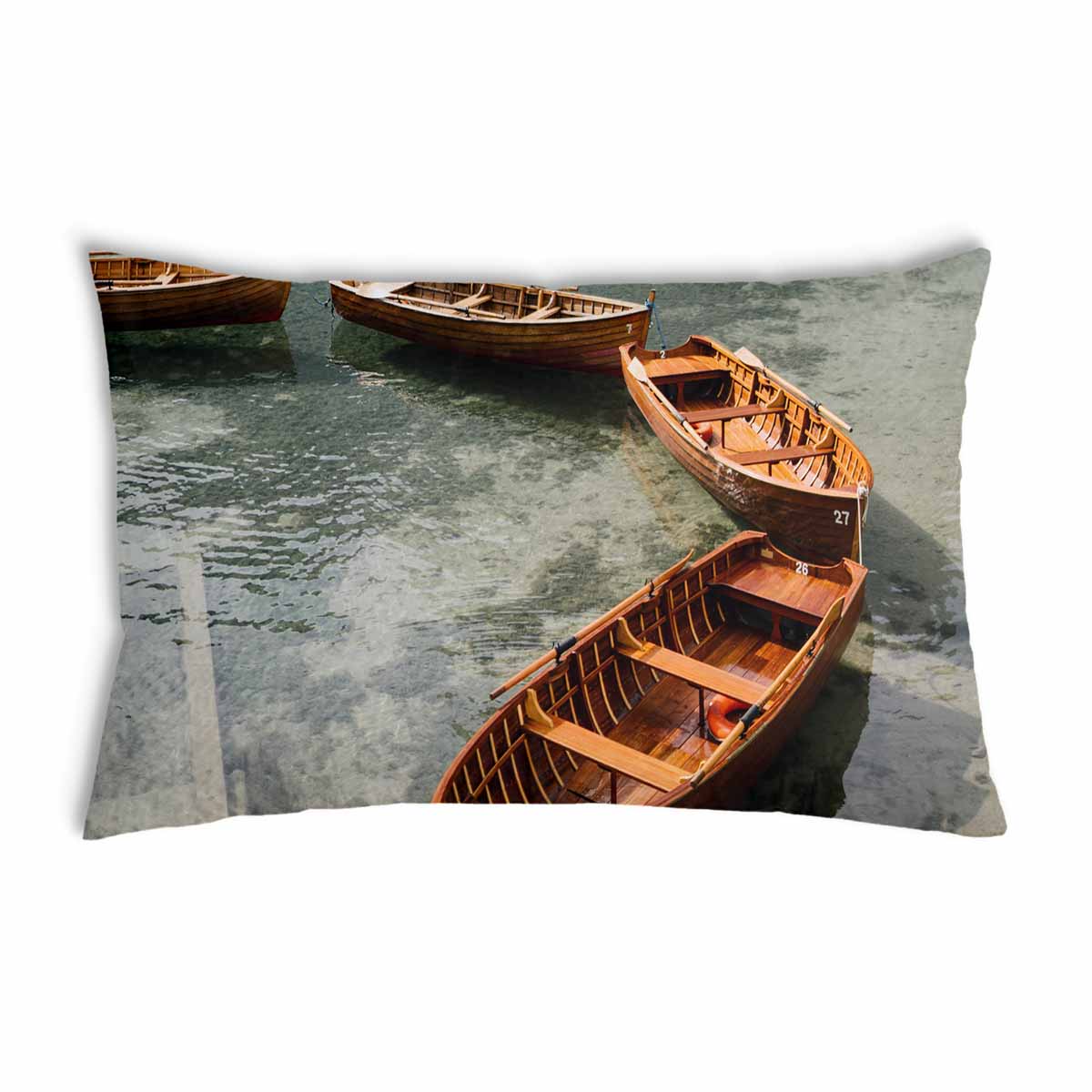 Almohada de salud lago con botes
