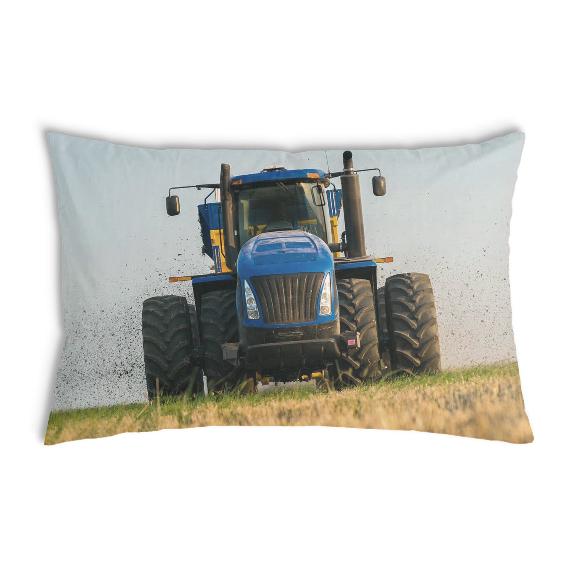 Almohada de salud tractor en azul