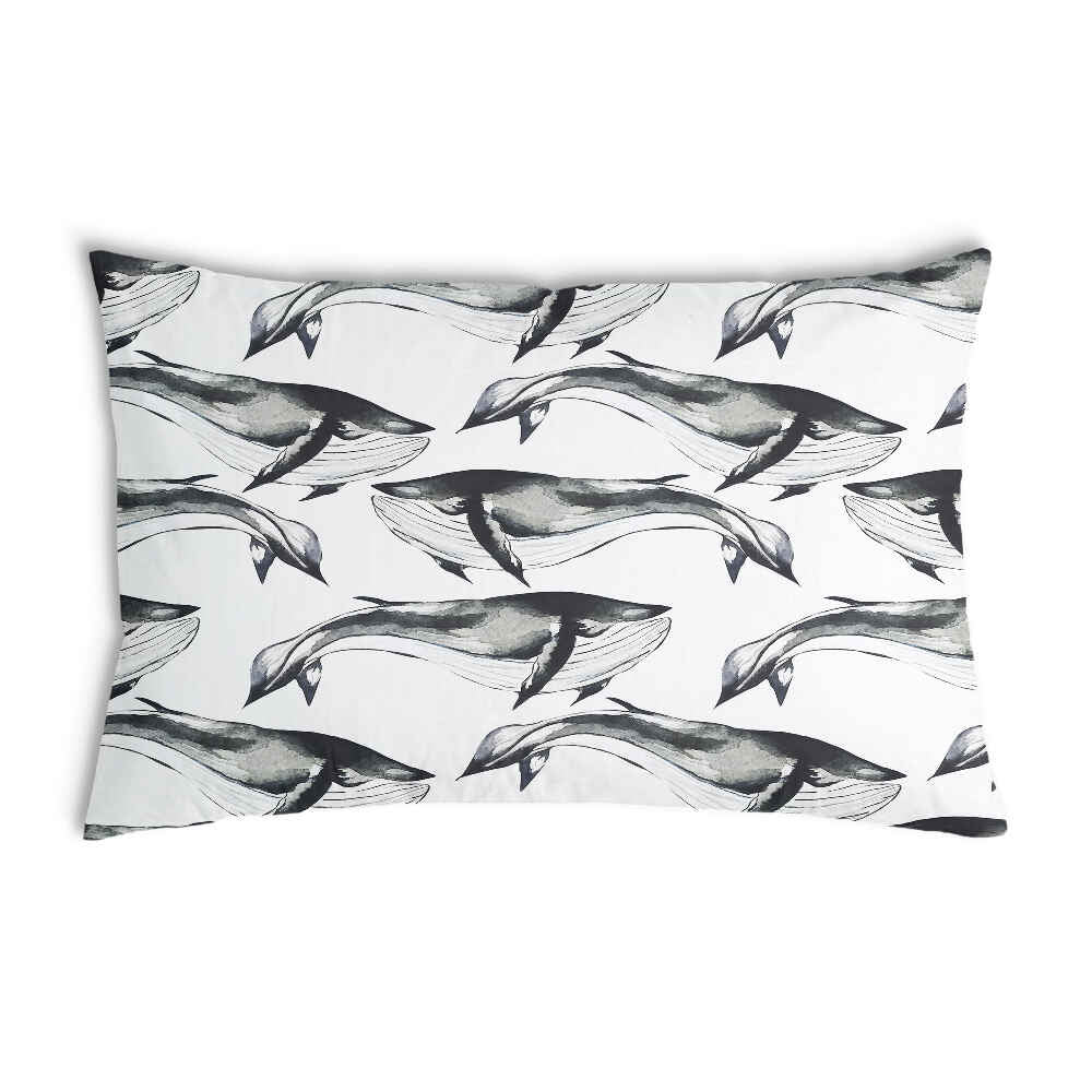 Almohada de salud ballena azul negra