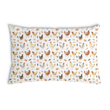 Almohada de salud blanca con gallinas