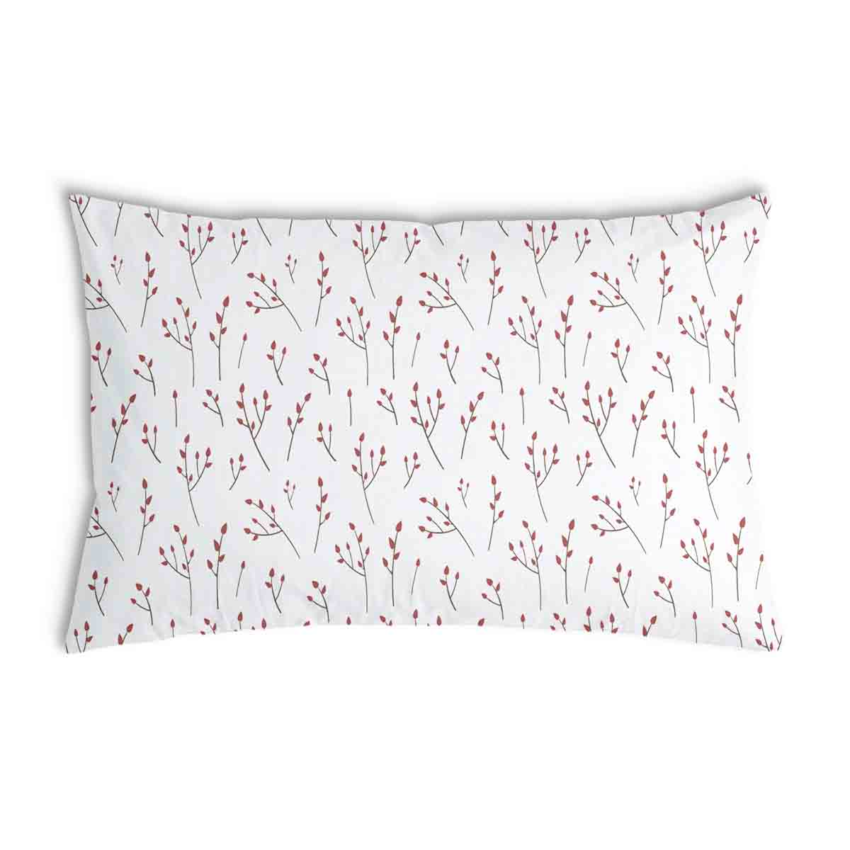 Almohada de salud blanca con delicadas rosas