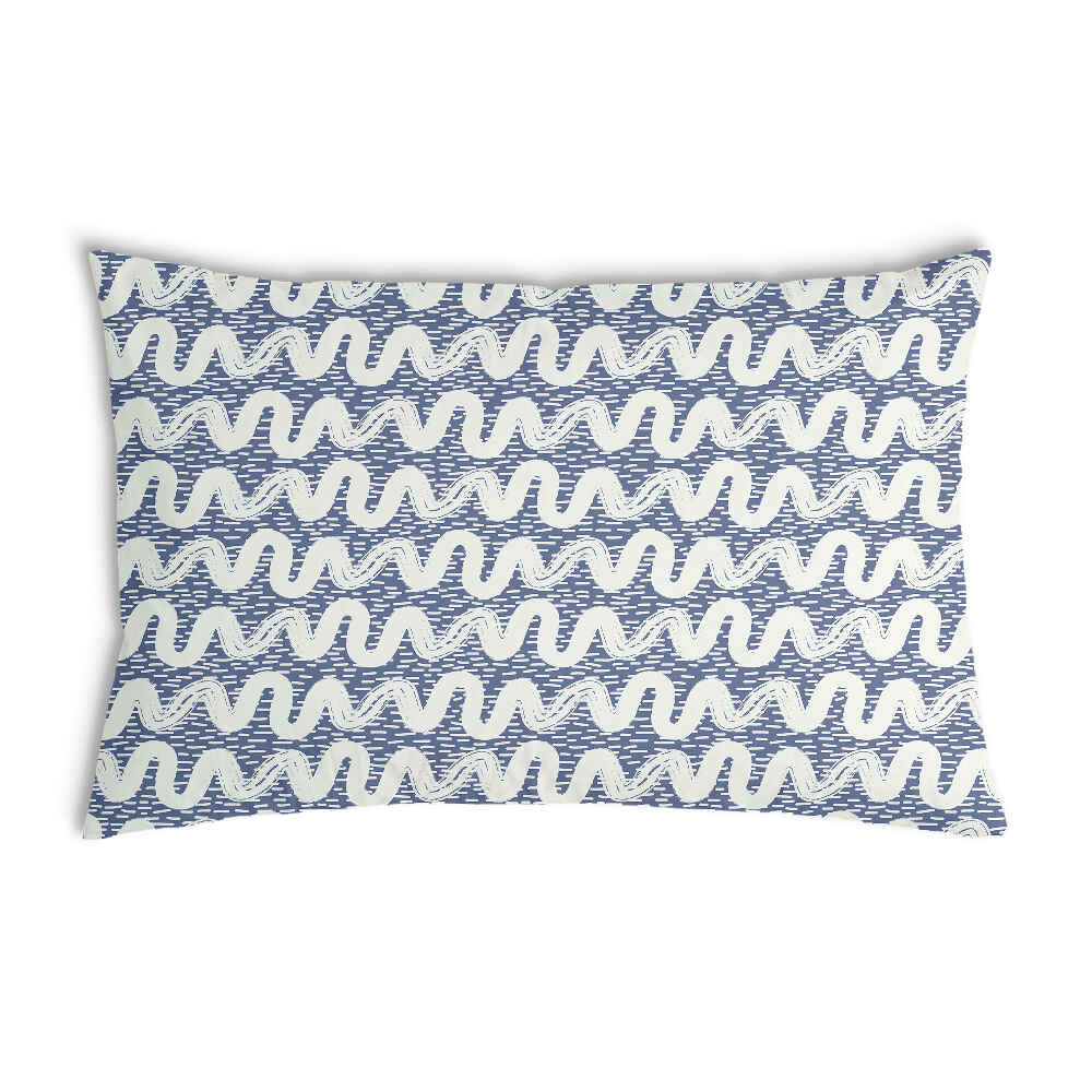 Almohada de salud azul con ondas blancas