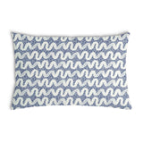 Almohada de salud azul con ondas blancas