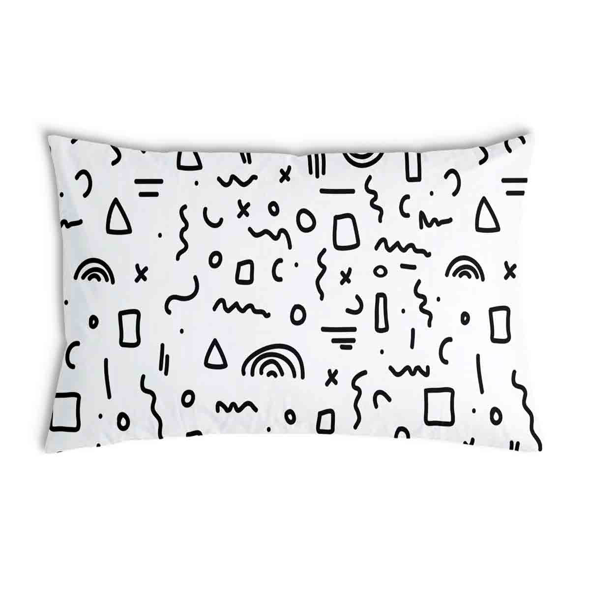 Almohada de salud blanca con formas en negro