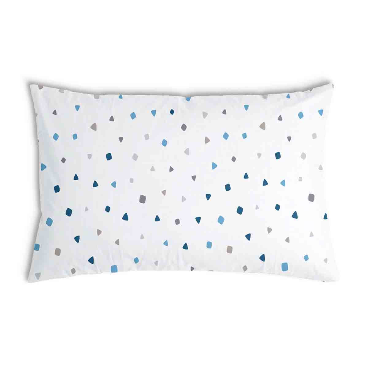 Almohada de salud blanca con pequeñas formas azules