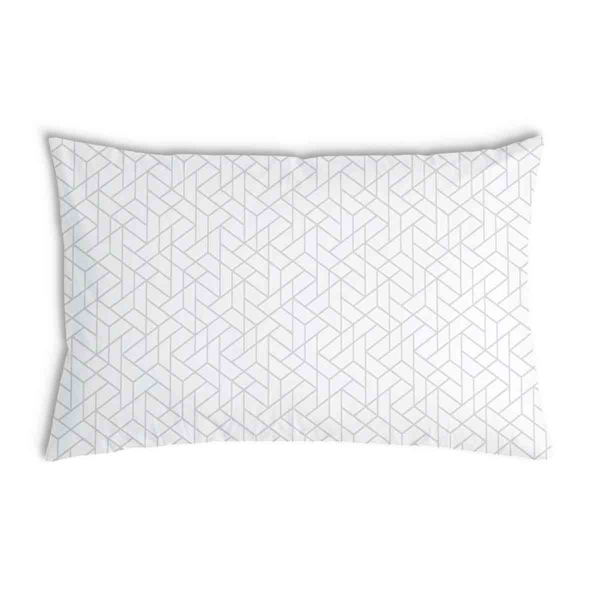 Almohada de salud blanca con delicado patrón geométrico