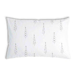 Almohada de salud blanca con abetos grises