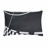Almohada de salud gris oscuro con rayas blancas