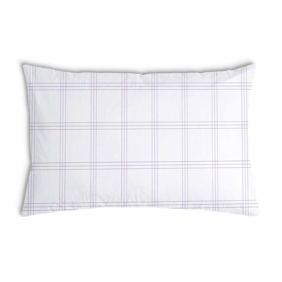 Almohada de salud blanca con rayas moradas