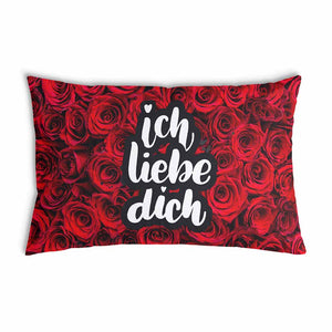 Almohada de salud con funda de algodón rosas "Te amo"