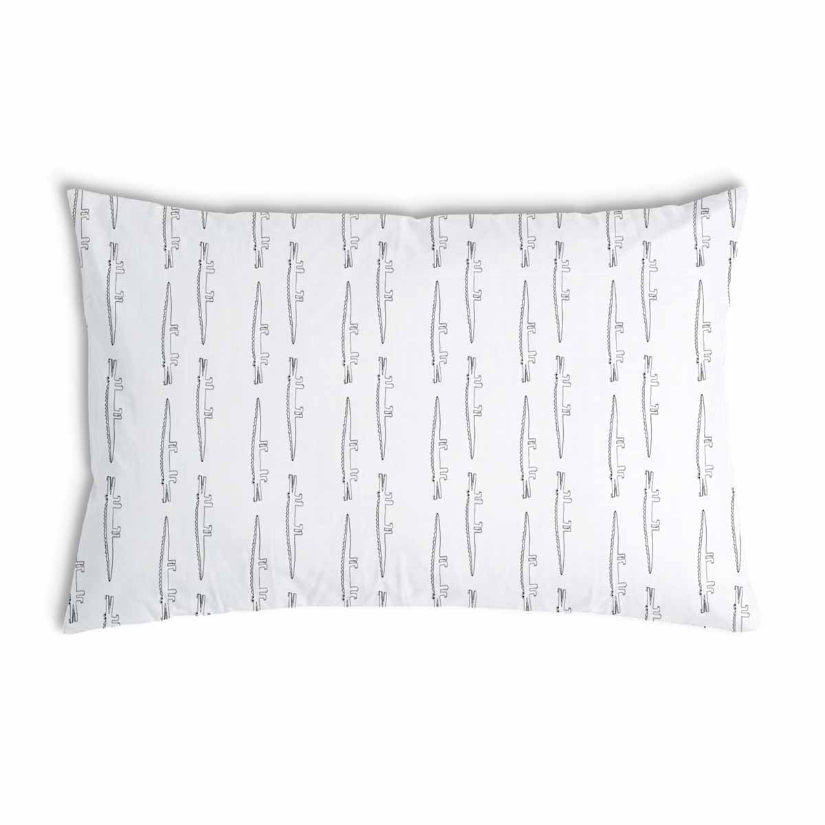 Almohada de salud blanca con cocodrilos