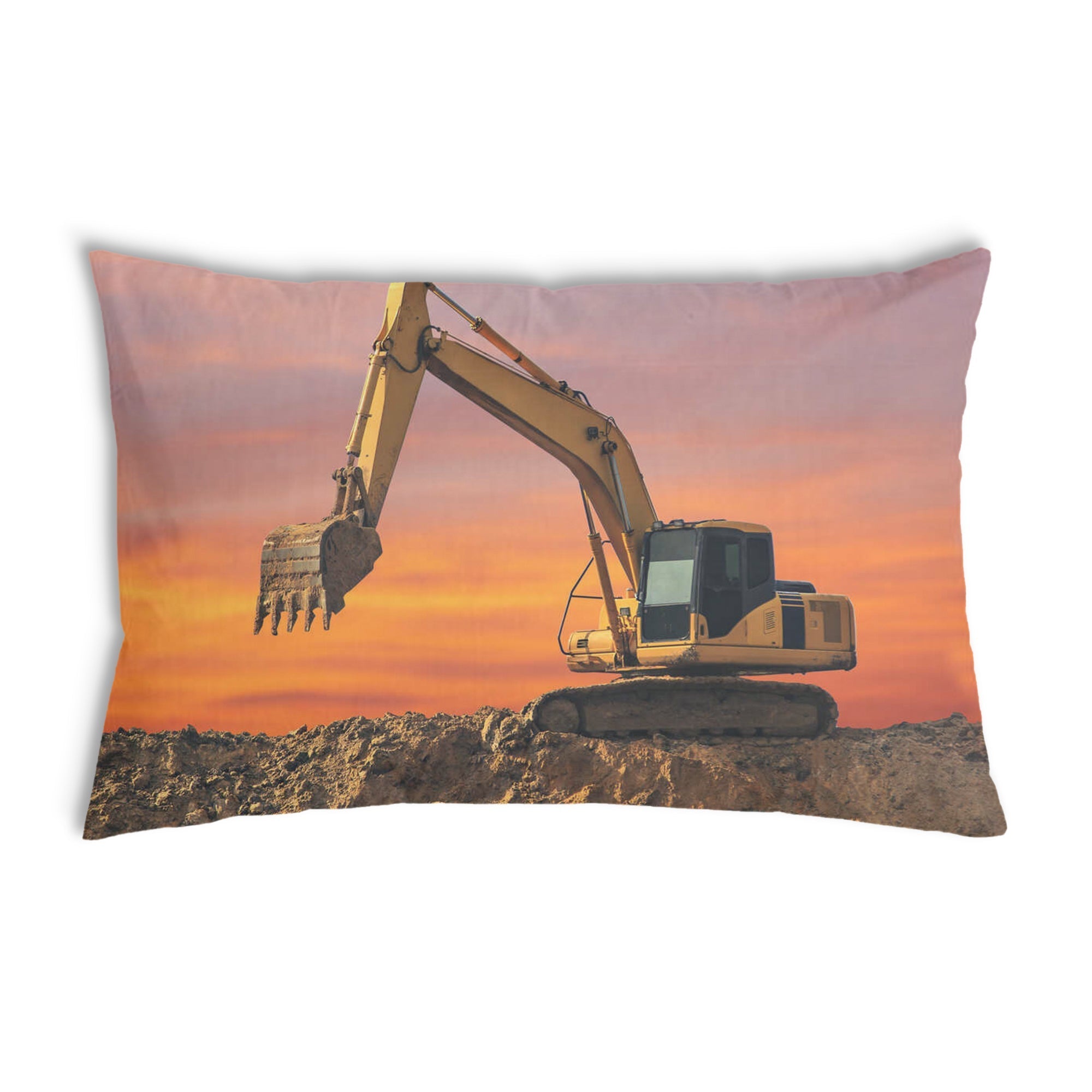 Almohada de salud tractor en el amanecer