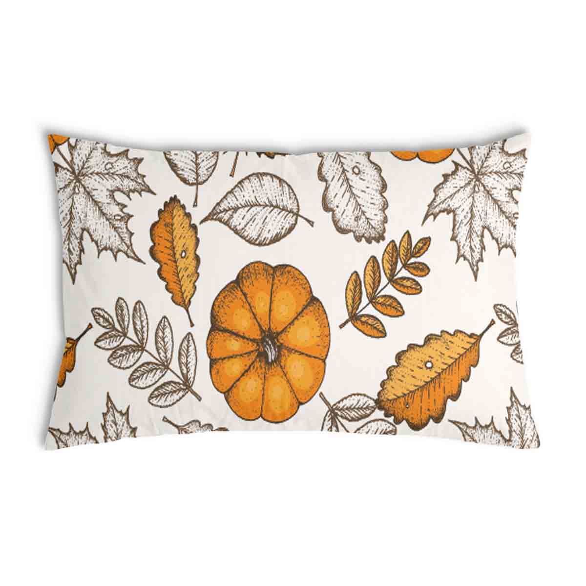 Almohada de salud blanca con hoja y calabaza