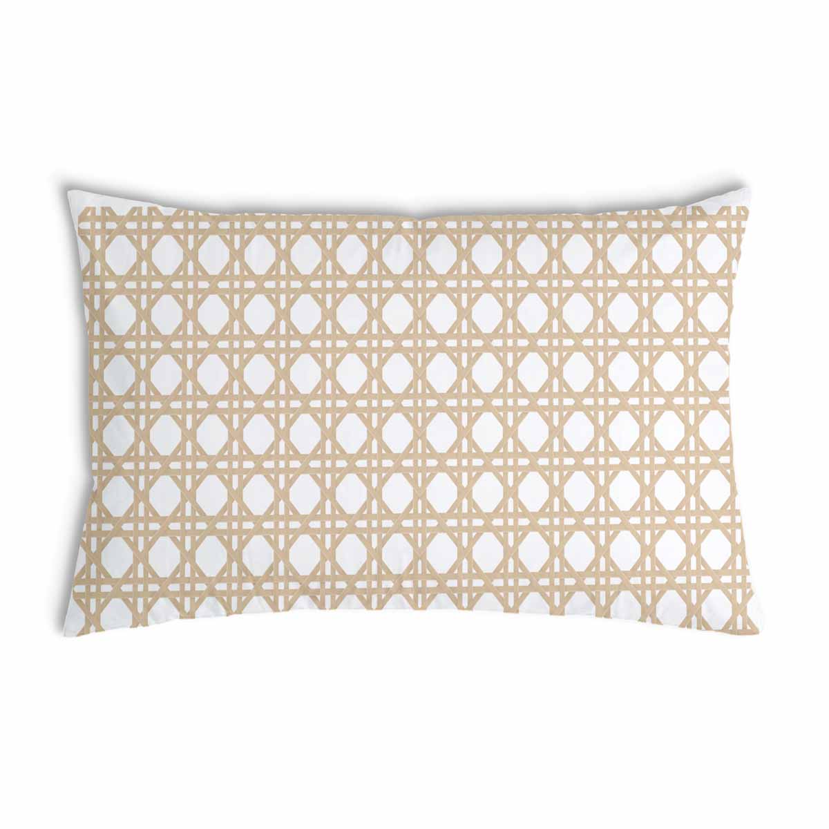Almohada de salud blanca con círculos beige
