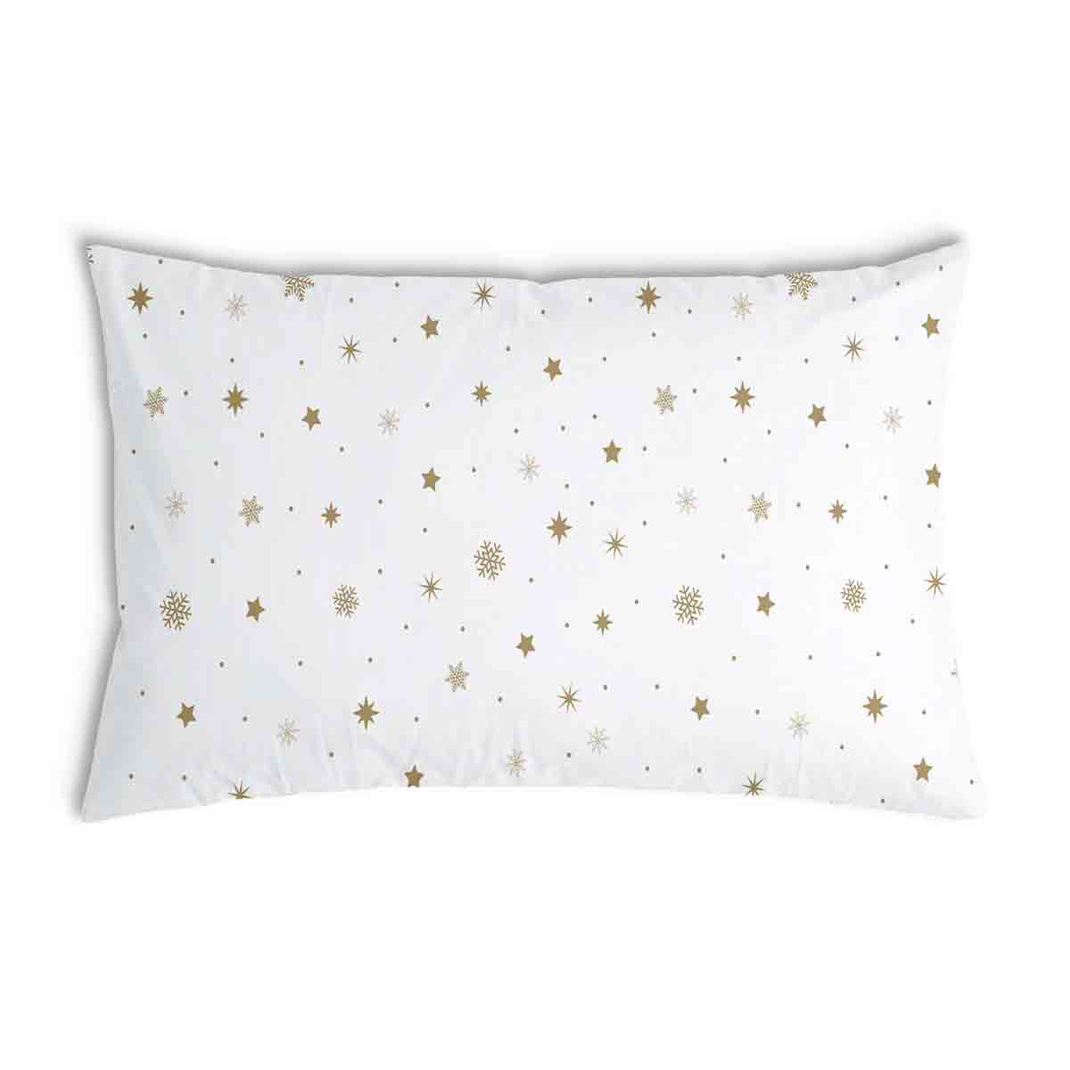 Almohada de salud blanca con estrellas doradas