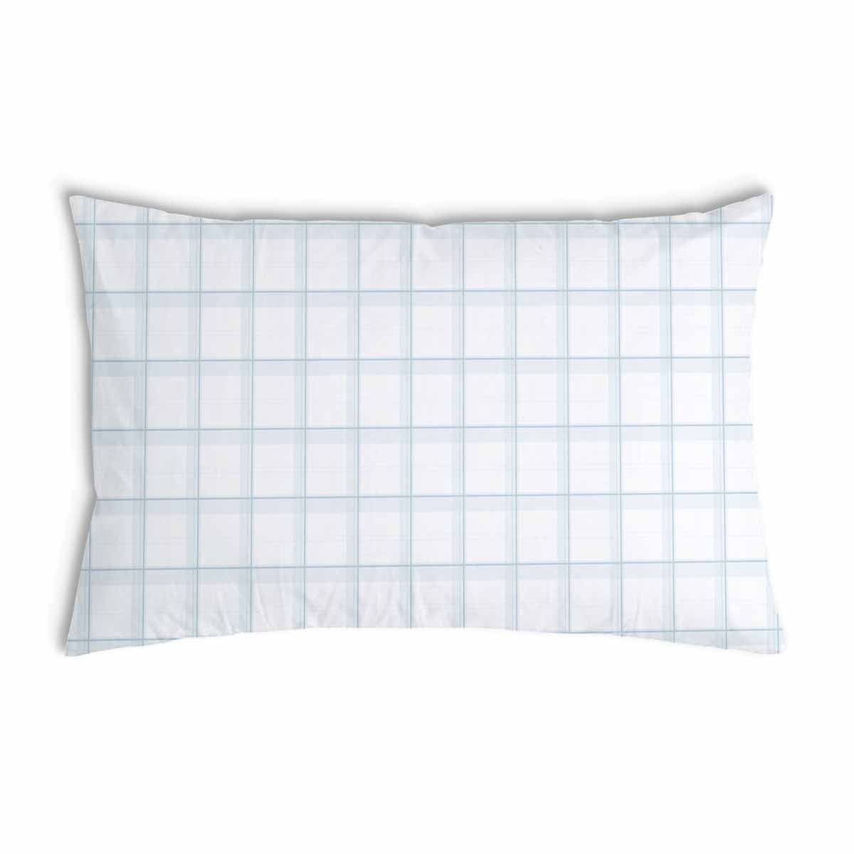 Almohada de salud blanca azul a cuadros
