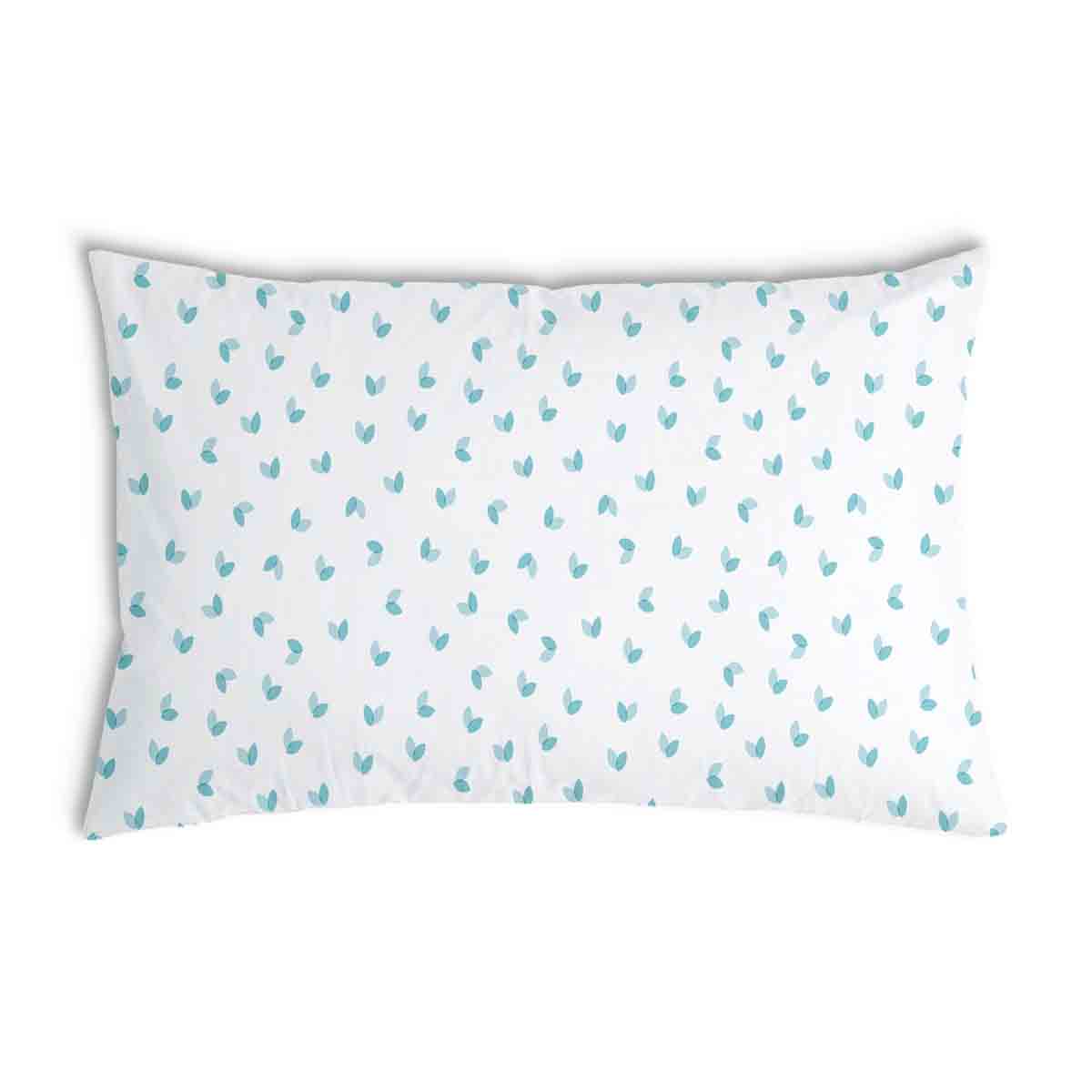 Almohada de salud blanca con corazones azules