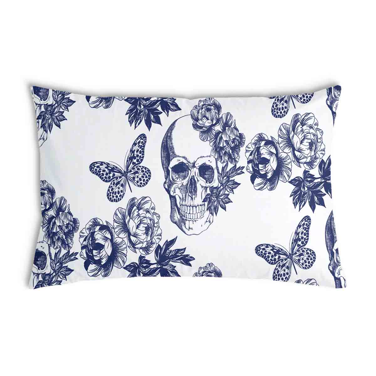 Almohada de salud flores calavera