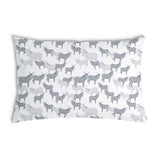 Almohada de salud gris con burros