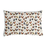 Almohada de salud blanca con muchas gallinas