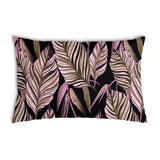Almohada de salud negra con hojas moradas