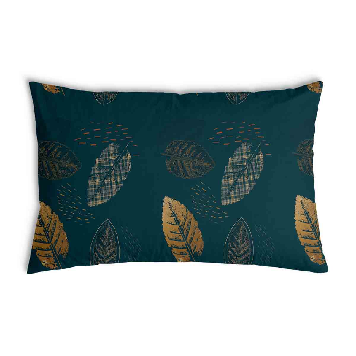 Almohada de salud verde con hoja dorada