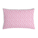 Almohada de salud rosa con corazones rojos