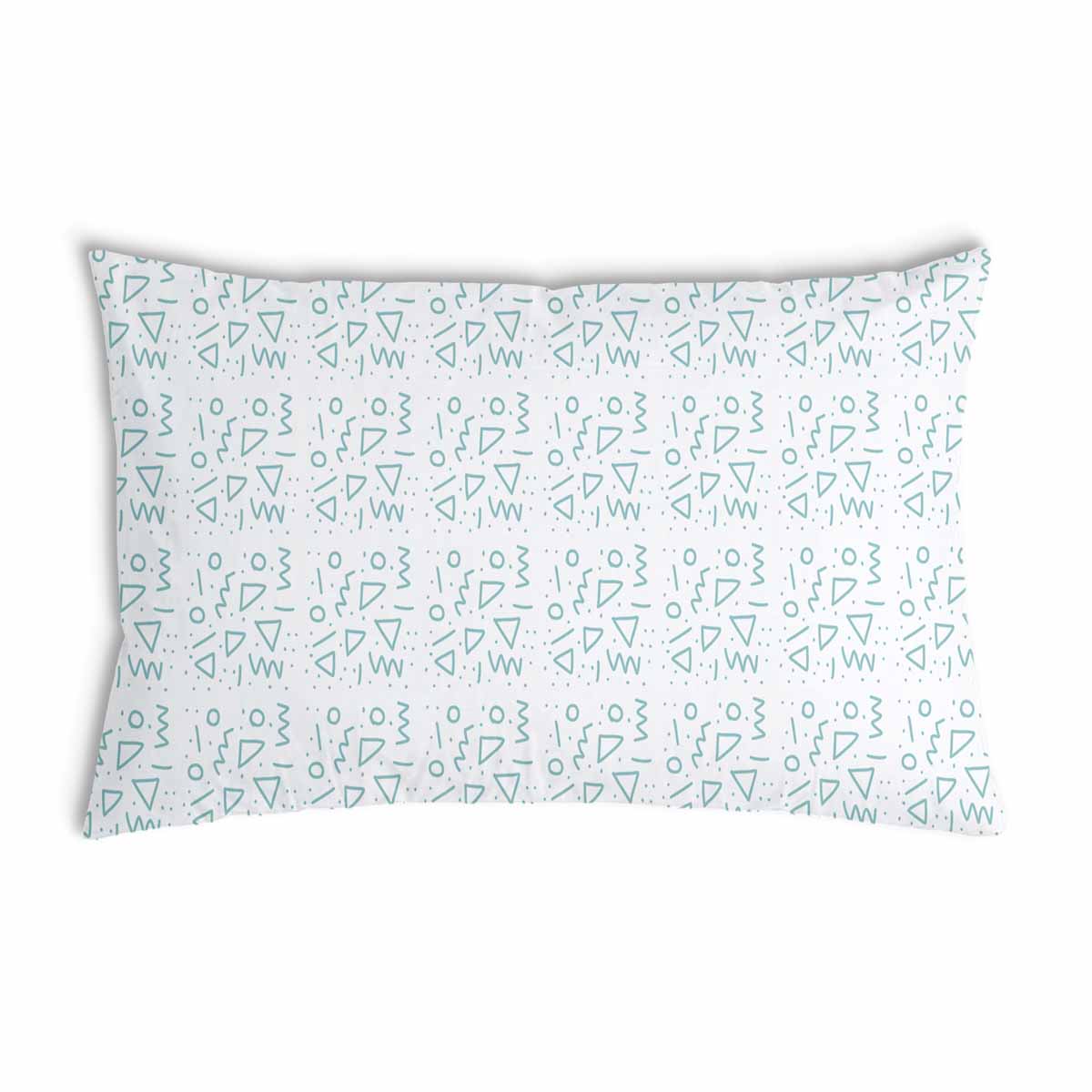 Almohada de salud blanca con formas azules