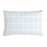 Almohada de salud blanca con formas azules