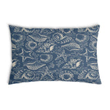 Almohada de salud azul con conchas
