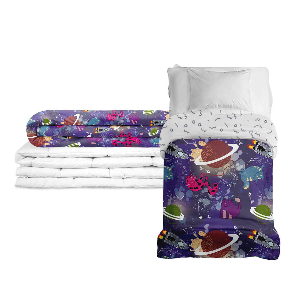 Manta terapéutica original - Manta con peso del espacio exterior con funda de algodón para niños