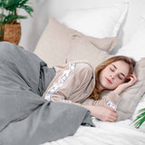Set de ropa de cama con manta terapéutica gris con copos de nieve