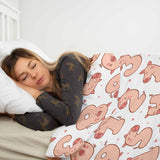 Juego de ropa de cama de mantas terapéuticas blanco con números y cerdos