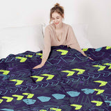 Juego de ropa de cama con manta terapéutica azul oscuro con flechas