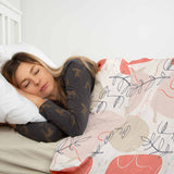 Set de ropa de cama con manta terapéutica beige con rostro abstracto