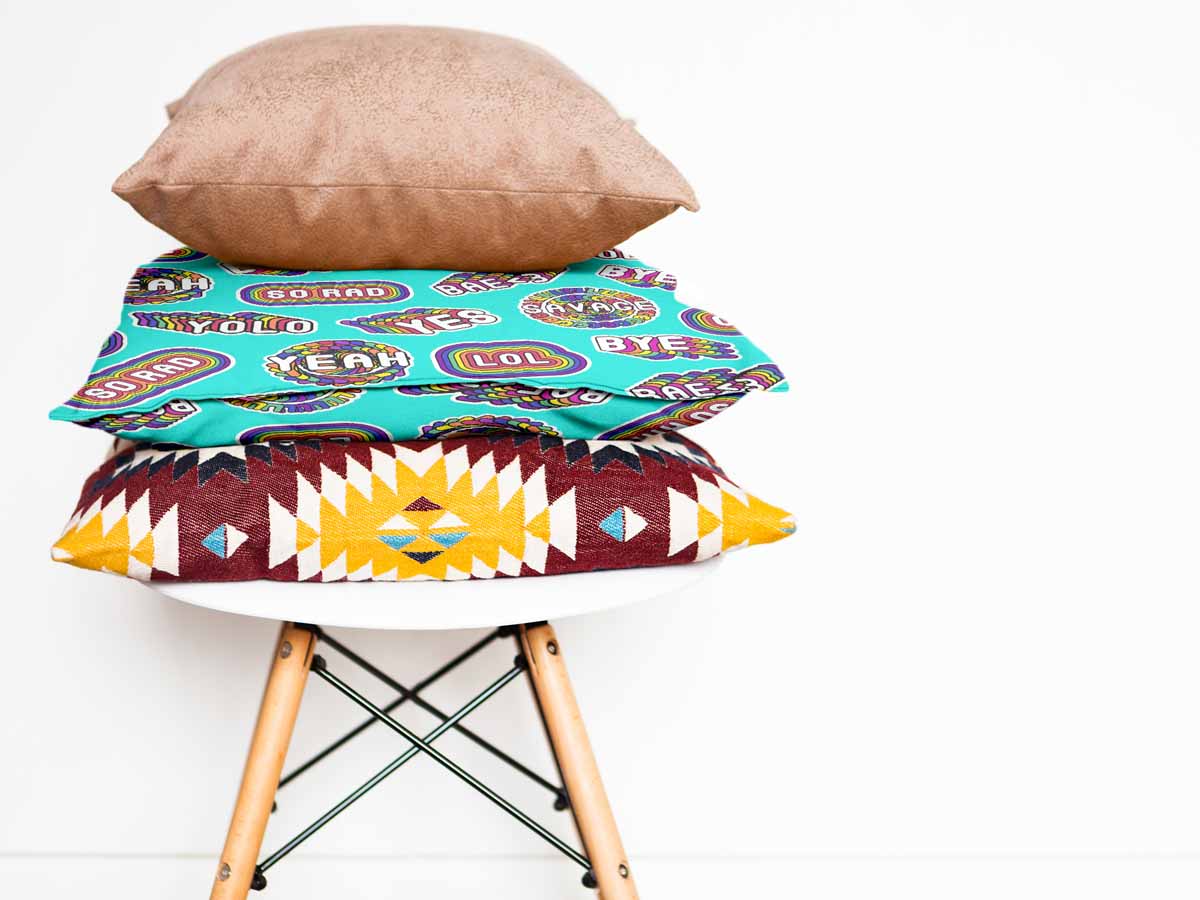 Almohada de salud turquesa con frases