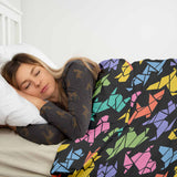 Set de ropa de cama con manta terapéutica Origami perro